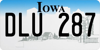 IA license plate DLU287