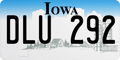IA license plate DLU292