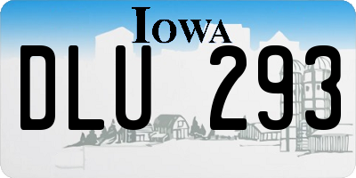 IA license plate DLU293