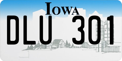 IA license plate DLU301