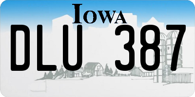 IA license plate DLU387