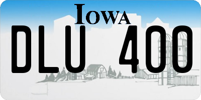 IA license plate DLU400