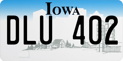 IA license plate DLU402
