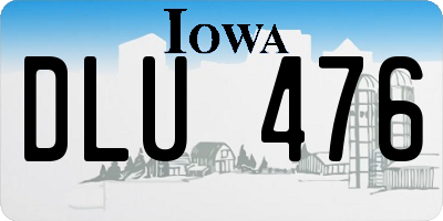 IA license plate DLU476