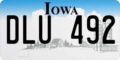 IA license plate DLU492