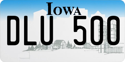 IA license plate DLU500