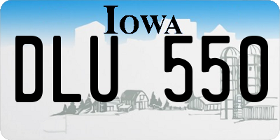 IA license plate DLU550