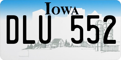 IA license plate DLU552