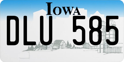 IA license plate DLU585