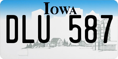 IA license plate DLU587
