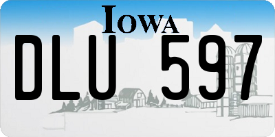 IA license plate DLU597