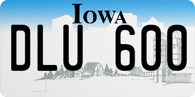 IA license plate DLU600