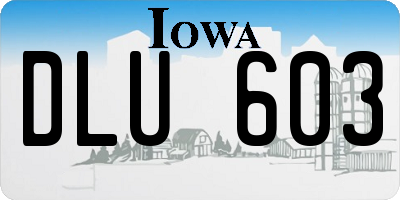 IA license plate DLU603