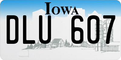 IA license plate DLU607