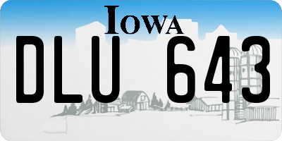 IA license plate DLU643