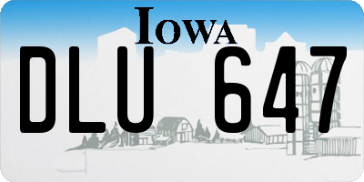 IA license plate DLU647