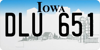 IA license plate DLU651