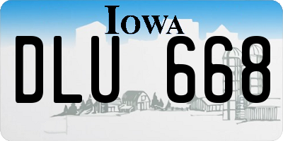 IA license plate DLU668
