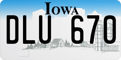 IA license plate DLU670