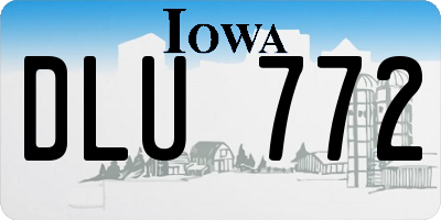 IA license plate DLU772