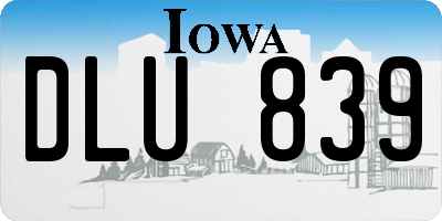 IA license plate DLU839