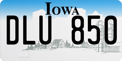IA license plate DLU850