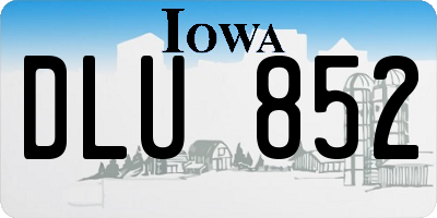 IA license plate DLU852