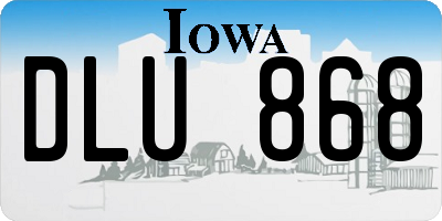 IA license plate DLU868