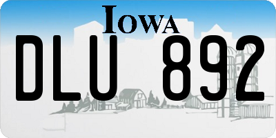 IA license plate DLU892