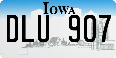 IA license plate DLU907