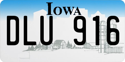 IA license plate DLU916