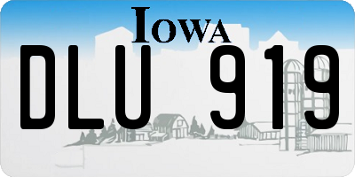 IA license plate DLU919
