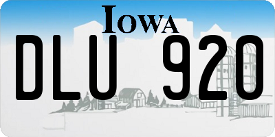 IA license plate DLU920
