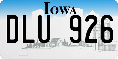 IA license plate DLU926