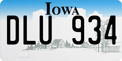 IA license plate DLU934
