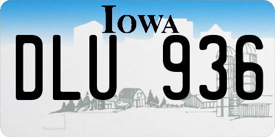IA license plate DLU936