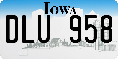IA license plate DLU958