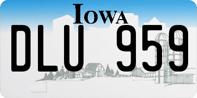 IA license plate DLU959