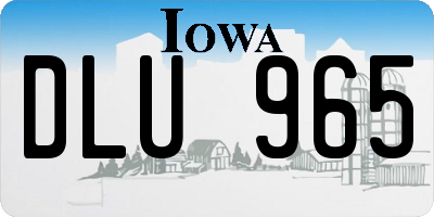 IA license plate DLU965