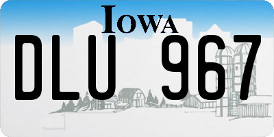 IA license plate DLU967