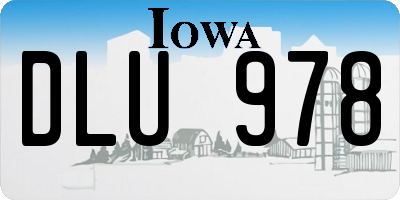 IA license plate DLU978
