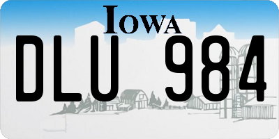 IA license plate DLU984