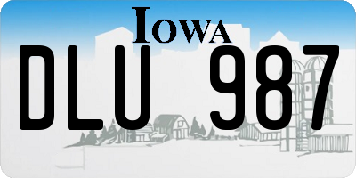 IA license plate DLU987