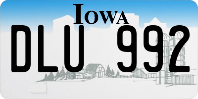 IA license plate DLU992