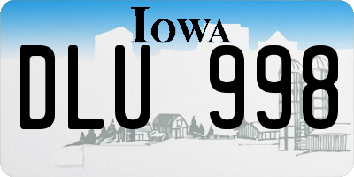IA license plate DLU998