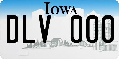 IA license plate DLV000