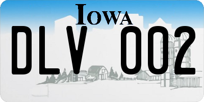 IA license plate DLV002