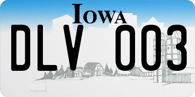 IA license plate DLV003