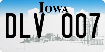IA license plate DLV007