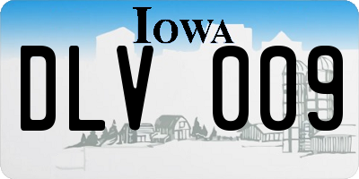 IA license plate DLV009
